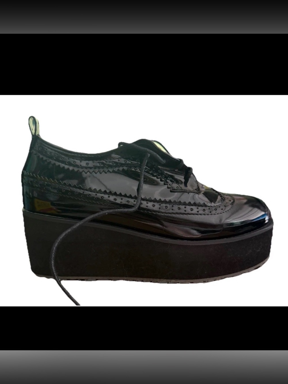 Yasirun Women’s Black Perforated Accented Platform Oxford Shoes Size 6 M